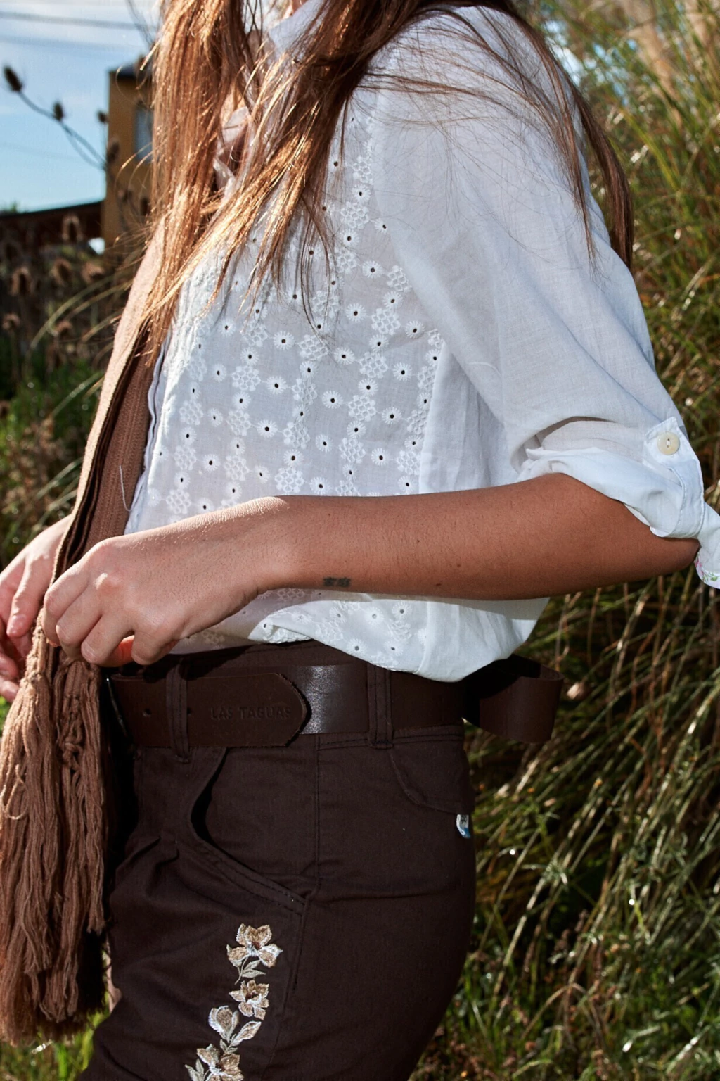 Camisa Broderie c/Charretera