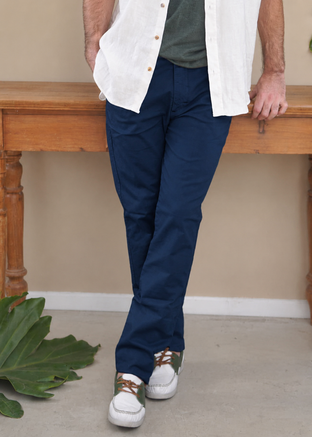 Pantalon Corte Chino Cintura Elastizada