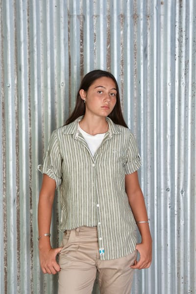 CAMISA OVER MANGAS 3/4 CHARRETERA