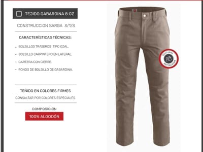 PANTALON DE TRABAJO RAM