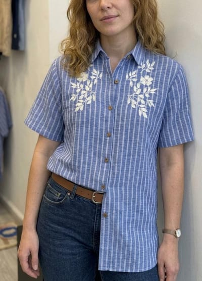 CAMISA M/CORTA OVERSIZE BORDADA LAS TAGUAS